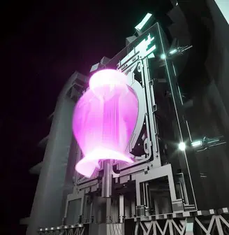 Artists impression of STEP showing glowing plasma